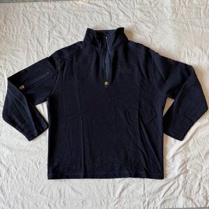 FL Woods Men Sweater Quarter-Zip M Dark Navy Preppy Sporty Sophisticated